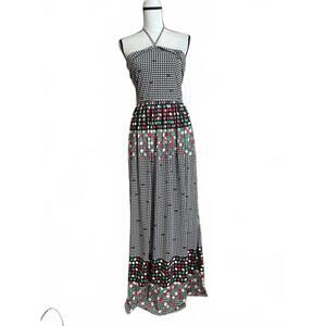 Adele Simpson vintage stunning maxi dress with shawl/scarf sz 8